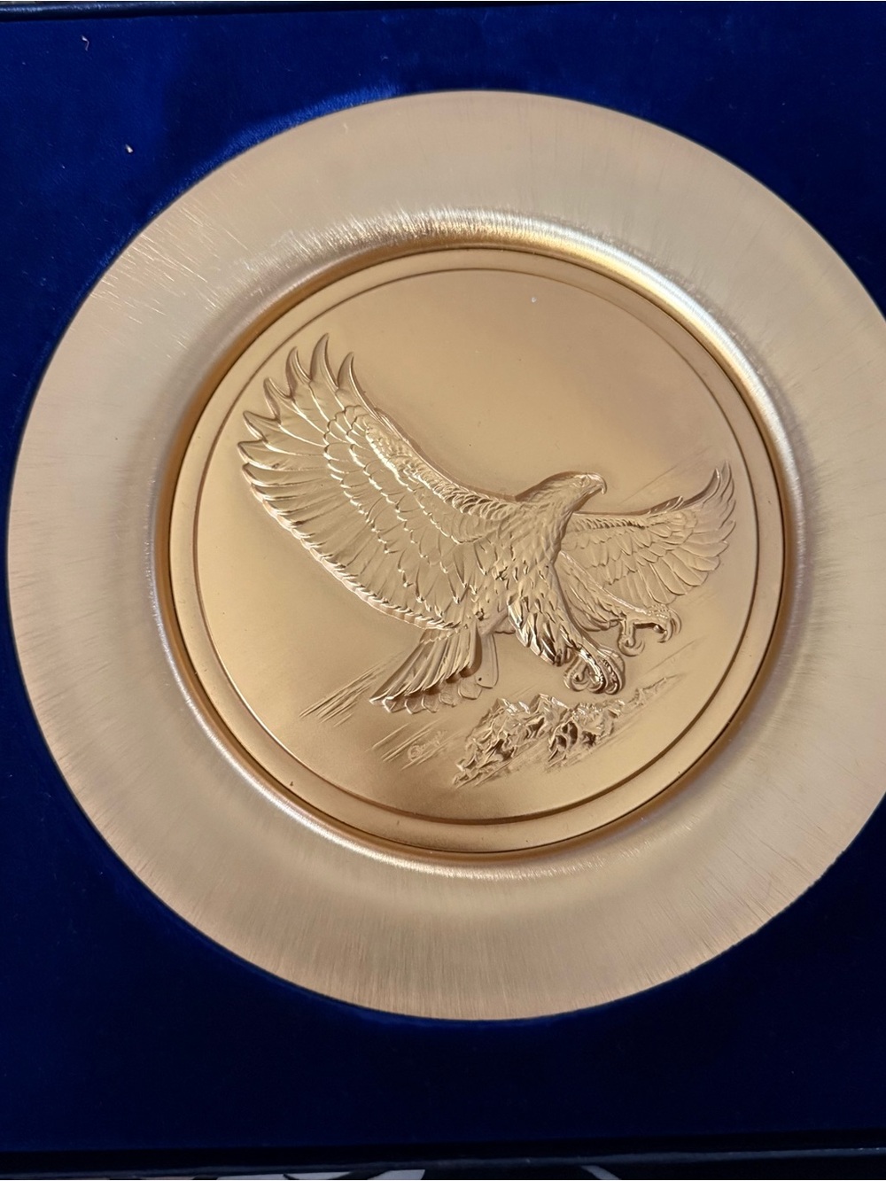 VTG 1979 House of Goebel 24K Gold On Copper Eagle Plate Box Paperwork Granget